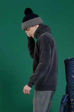 画像4: レザレクション｜Resurrection メンズ エアシャットモールヤーンハイネックニット{-BEA}