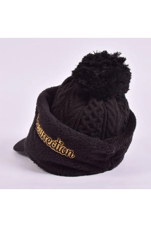 画像5: レザレクション｜Resurrection バイザーニットキャップ(ネックウォーマー付き){-BEA}