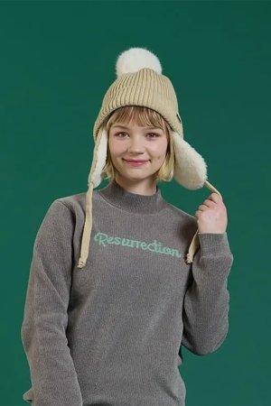 画像6: レザレクション｜Resurrection ファーイヤーニットキャップ{-BEA}