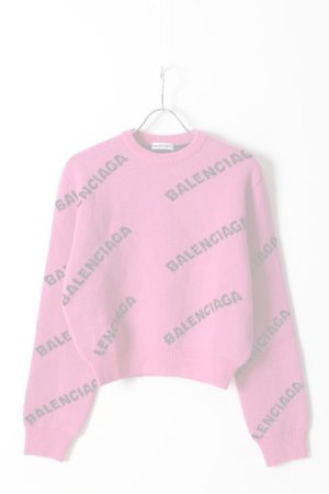画像1:   BALENCIAGA バレンシアガ ジャカードロゴクルーネック（レディース）{-AHA}