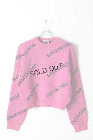 画像1: {SOLD}BALENCIAGA バレンシアガ ジャカードロゴクルーネック（レディース）{-AHA}