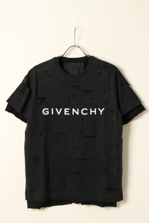 画像1: GIVENCHY ジバンシィ 2 LAYERS CLASSIC FIT HOLE T-SHIRT{-BCS}