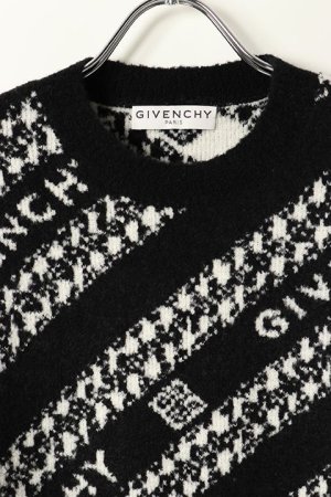 画像2: GIVENCHY ジバンシィ GIVENCHY ジャカード チェーンセーター{BM90EE4Y6Q-BLACK/WHITE-BJA}