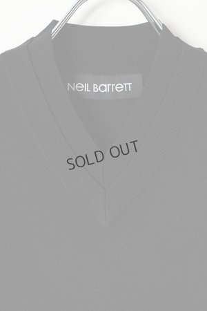 画像3: {SOLD}Neil Barrett ニールバレット TRAVEL DOUBLE V-NECK TECNO KNIT T-SHIRT 16GG{BMA1061E-N610-01-BJS}