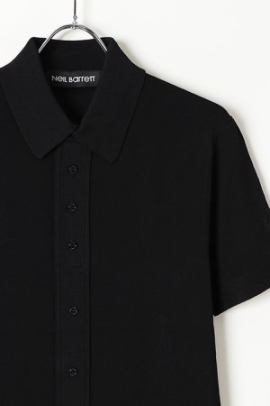 画像2: Neil Barrett ニールバレット TRAVEL TECNO KNIT POLO SHIRT 16GG{BMA898E-N604C-01-BJS}