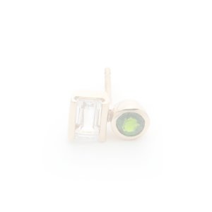 画像1:   Hirotaka ヒロタカ Bird Of Paradise Stud Pierce with White Topaz & Chrome Diopsid{-BJA}