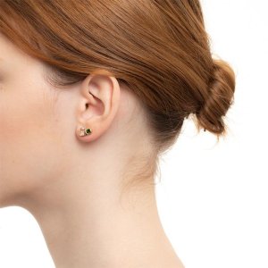 画像2: Hirotaka ヒロタカ Bird Of Paradise Stud Pierce with White Topaz & Chrome Diopsid{-BJA}