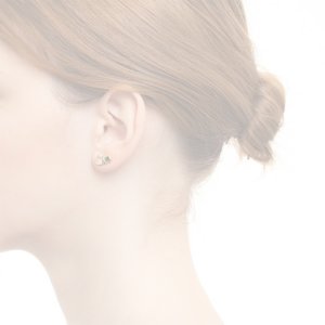 画像2:   Hirotaka ヒロタカ Bird Of Paradise Stud Pierce with White Topaz & Chrome Diopsid{-BJA}