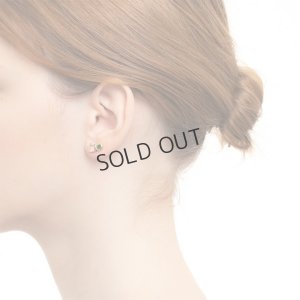 画像2: {SOLD}Hirotaka ヒロタカ Bird Of Paradise Stud Pierce with White Topaz & Chrome Diopsid{-BJA}