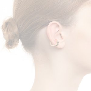 画像2:   Hirotaka ヒロタカ Bird Of Paradise Ear Cuff with Onyx & Chrom Diopside{-BJA}