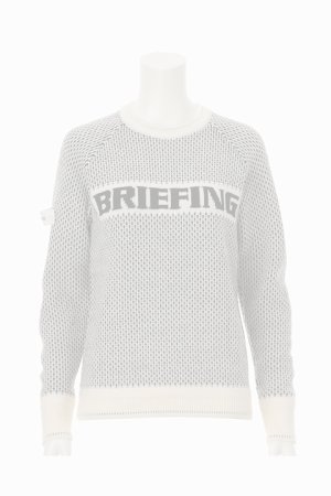 画像1:  {SOLD} ブリーフィング ゴルフ BRIEFING WOMEN'S MERINO WOOL LOGO CREWNECK KNIT{-BDA}