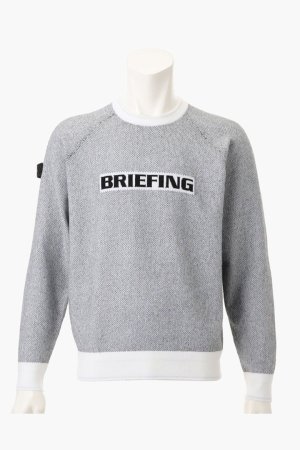 画像1: ブリーフィング ゴルフ BRIEFING MEN’S BIRDS EYE LOGO CREWNECK KNIT{-BEA}