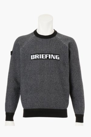 画像1: ブリーフィング ゴルフ BRIEFING MEN’S BIRDS EYE LOGO CREWNECK KNIT{-BEA}
