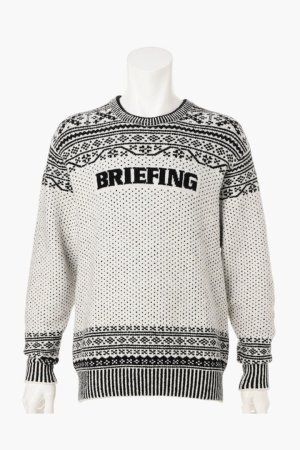 画像1: ブリーフィング ゴルフ BRIEFING HOL MEN’S FAIR ISLE CREWNECK KNIT{-BEA}