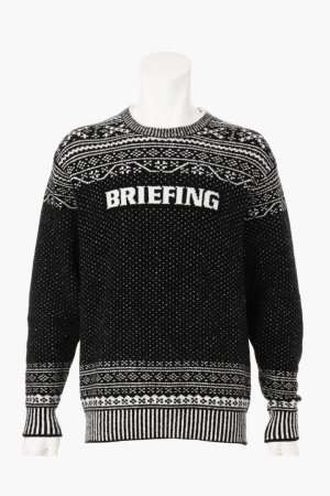 画像1: ブリーフィング ゴルフ BRIEFING HOL MEN’S FAIR ISLE CREWNECK KNIT{-BEA}