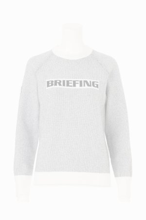 画像1:  {SOLD} ブリーフィング ゴルフ BRIEFING WOMEN’S BIRDS EYE LOGO CREWNECK KNIT{-BEA}