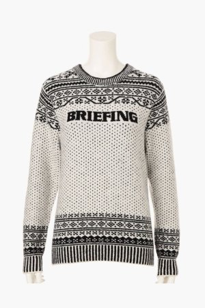 画像1: ブリーフィング ゴルフ BRIEFING HOL WOMEN’S FAIR ISLE CREWNECK KNIT{-BEA}