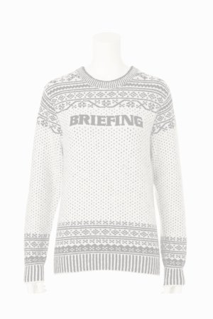 画像1:   ブリーフィング ゴルフ BRIEFING HOL WOMEN’S FAIR ISLE CREWNECK KNIT{-BEA}