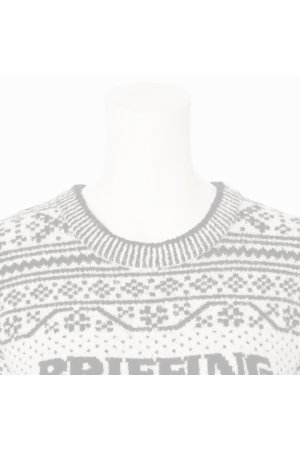 画像3:   ブリーフィング ゴルフ BRIEFING HOL WOMEN’S FAIR ISLE CREWNECK KNIT{-BEA}