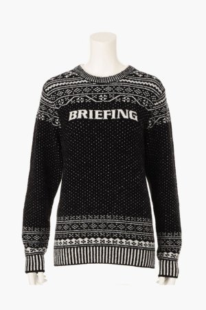 画像1: ブリーフィング ゴルフ BRIEFING HOL WOMEN’S FAIR ISLE CREWNECK KNIT{-BEA}