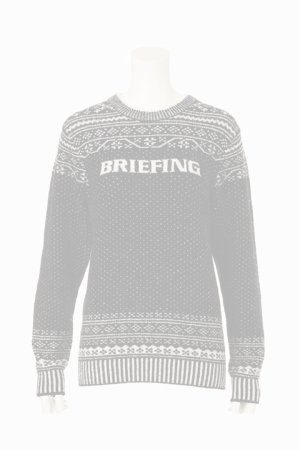 画像1:   ブリーフィング ゴルフ BRIEFING HOL WOMEN’S FAIR ISLE CREWNECK KNIT{-BEA}