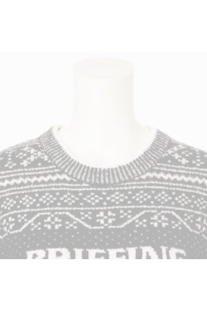 画像3:   ブリーフィング ゴルフ BRIEFING HOL WOMEN’S FAIR ISLE CREWNECK KNIT{-BEA}