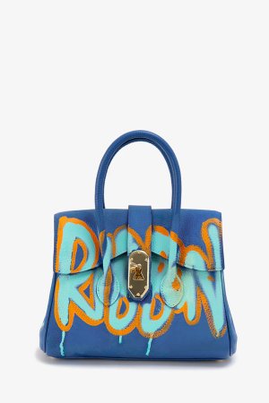 画像1: guernika ゲルニカ Ribbon Bag / Blue{GR-RB-1-BFS}