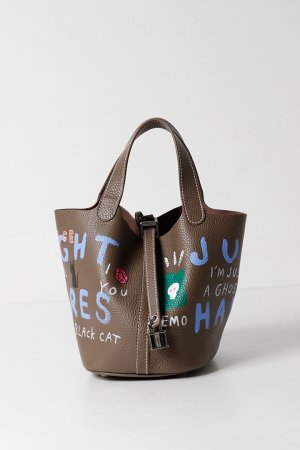 画像1: guernika ゲルニカ Cube Bag / size S / Brown{E-}{GR-CB-3-BFS}