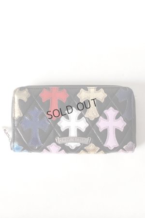 画像1: {SOLD}CHROME HEARTS クロムハーツ キルティング セメタリークロスパッチ ウォレット(B){-AHA}