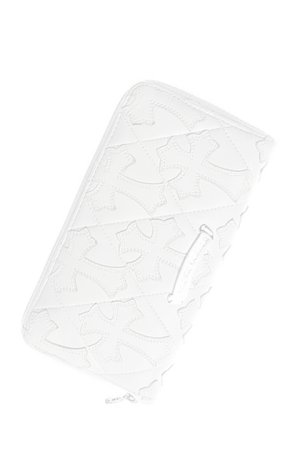画像1:   CHROME HEARTS クロムハーツ クロスパッチセメタリーキルテッドレザーラウンドファスナーロングウォレット {CH-201602-03-WHT-AFS}  :CH-201602-03-W-F 