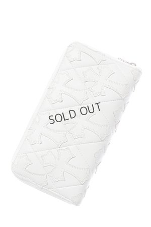 画像2: {SOLD}CHROME HEARTS クロムハーツ クロスパッチセメタリーキルテッドレザーラウンドファスナーロングウォレット{CH-201602-03-WHT-AFS}