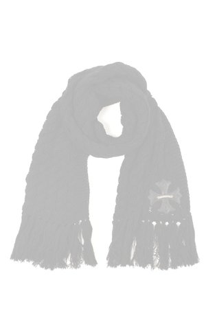 画像1:   CHROME HEARTS クロムハーツ カシミアケーブルマフラー {CH-201602-05-BLK-AFS}  :CH-201602-05-B-F 