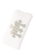  {SOLD} 【パリ限定品】CHROME HEARTS クロムハーツ 3 CEMETERY CROSS(セメタリークロス) WALLET {CH-201706-01-WHTGLD-AGS}  :CH20170601-WHT-F 