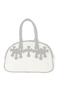  {SOLD} CHROME HEARTS クロムハーツ CEMETERY CROSS(セメタリークロス) BOSTON BAG {CH-201706-07-WHT-AGS}  :CH20170607-WHT-F 