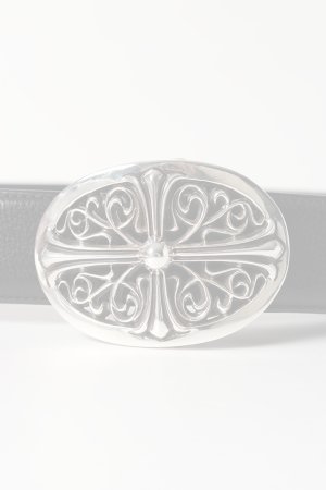 画像2:   CHROME HEARTS クロムハーツ クラシックオーバルクロスバックルベルト1.5 {-BES}  :CH202501-07-BLK-F 