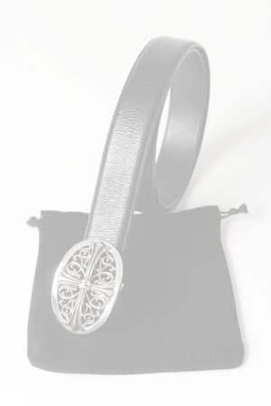 画像7:   CHROME HEARTS クロムハーツ クラシックオーバルクロスバックルベルト1.5 {-BES}  :CH202501-07-BLK-F 