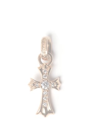 画像1:   ★海外買付 新品 インボイス付 CHROME HEARTS クロムハーツ CHクロス ベビーファット パヴェダイヤチャーム ゴールド{-BES}