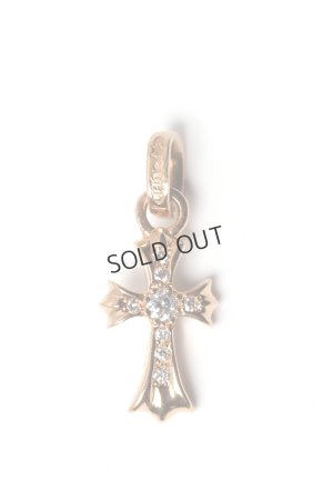 画像1: {SOLD}★海外買付 新品 インボイス付 CHROME HEARTS クロムハーツ CHクロス ベビーファット パヴェダイヤチャーム ゴールド{-BES}