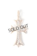 {SOLD}★海外買付 新品 インボイス付 CHROME HEARTS クロムハーツ CHARM-TINY CH CROSS／タイニーCHクロス パヴェダイヤチャーム ゴールド{-BES}