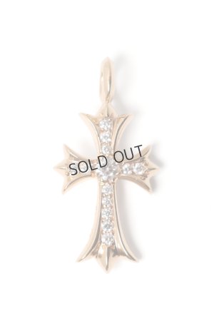 画像1: {SOLD}★海外買付 新品 インボイス付 CHROME HEARTS クロムハーツ CHARM-TINY CH CROSS／タイニーCHクロス パヴェダイヤチャーム ゴールド{-BES}