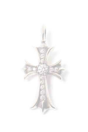 画像1:   CHROME HEARTS クロムハーツ CHARM-TINY CH CROSS／タイニーCHクロス パヴェダイヤチャーム シルバー {-BES}  :CH202501-14-SLV-F 