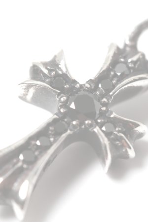 画像4:   ★海外買付 新品 インボイス付 CHROME HEARTS クロムハーツ CHクロス ベビーファット パヴェブラックダイヤチャーム シルバー{-BES}