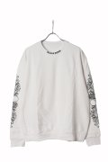 ★新品 CHROME HEARTS クロムハーツ フローラル クロス CHハート LOVE YOU クルーネック スウェットシャツ{-BES}