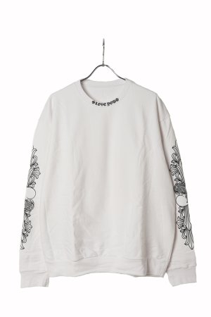 画像1: ★新品 CHROME HEARTS クロムハーツ フローラル クロス CHハート LOVE YOU クルーネック スウェットシャツ{-BES}