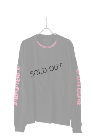 画像1: {SOLD}★新品 CHROME HEARTS ロングスリーブ ポケットクルーネックTシャツ ブラック×ピンク{-BEA}