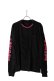 画像1: CHROME HEARTS ロングスリーブ ポケットクルーネックTシャツ ブラック×ピンク{-BEA} (1)