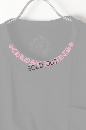 画像2: {SOLD}★新品 CHROME HEARTS ロングスリーブ ポケットクルーネックTシャツ ブラック×ピンク{-BEA}