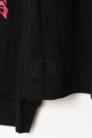 画像4: ★新品 CHROME HEARTS ロングスリーブ ポケットクルーネックTシャツ ブラック×ピンク{-BEA}