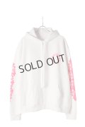 {SOLD}★新品 インボイス付 CHROME HEARTS クロムハーツ ピンクホースシュー フローラルスリーブ プルオーバーパーカー Pink Horseshoe Floral Sleeve Pullover Hoodie{408152701WHTLRG01R-BEA}