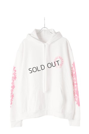 画像1: {SOLD}★新品 インボイス付 CHROME HEARTS クロムハーツ ピンクホースシュー フローラルスリーブ プルオーバーパーカー Pink Horseshoe Floral Sleeve Pullover Hoodie{408152701WHTLRG01R-BEA}